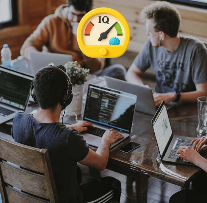software students in office