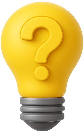 test lamp with question icon